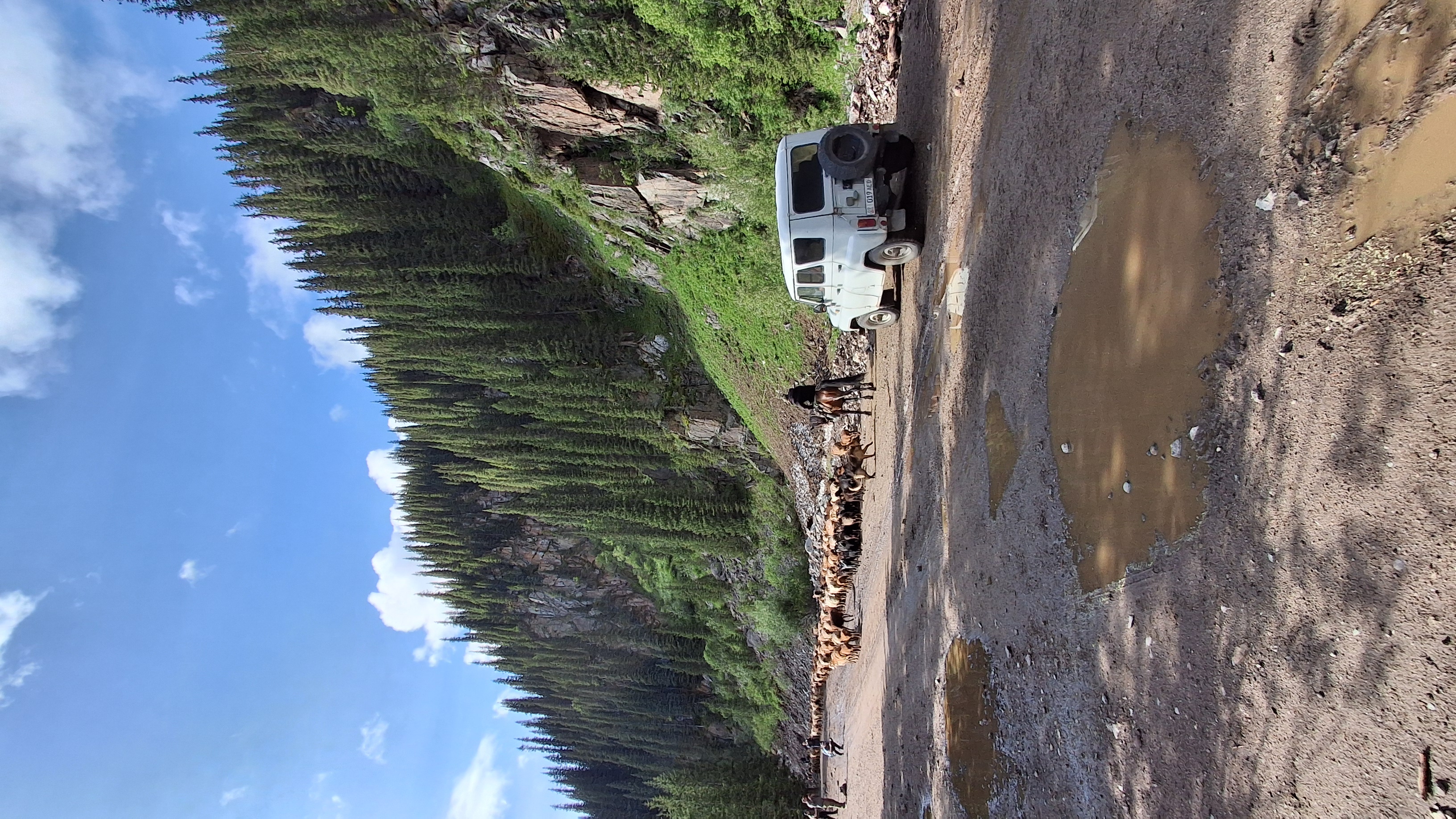 Jeep tour through a dramatic canyon in remote Kyrgyzstan